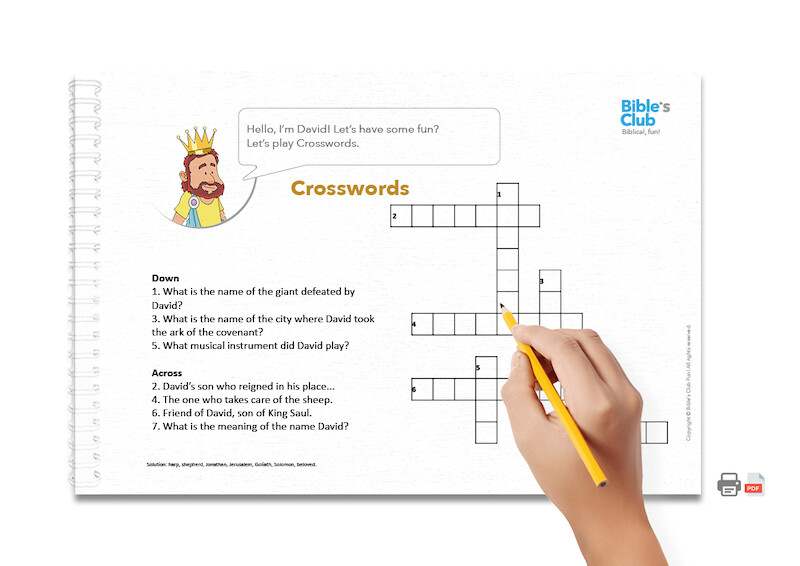 Children's Ministry Activity: Crosswords. David