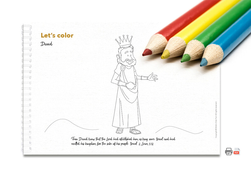 Children's Ministry Activity: Let's Color. David