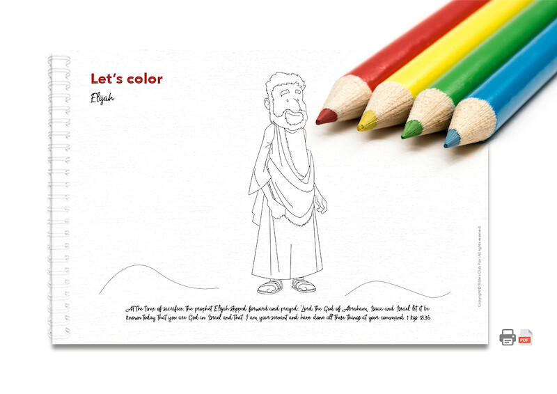 Children's Ministry Activity: Let's Color. Elijah