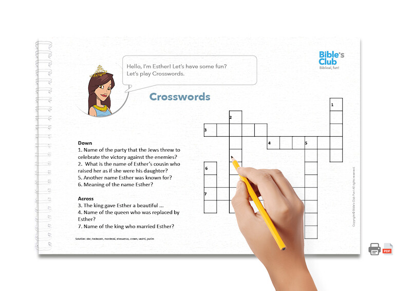 Children's Ministry Activity: Crosswords. Esther