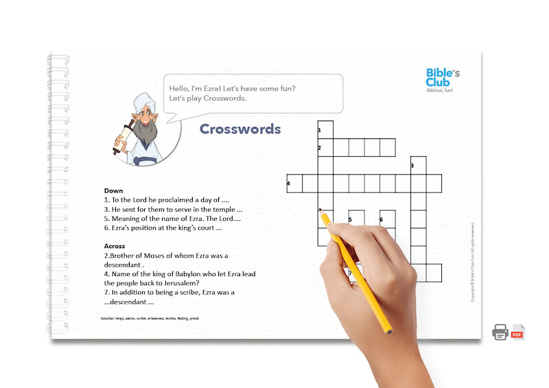 Children's Ministry Activity: Crosswords. Ezra