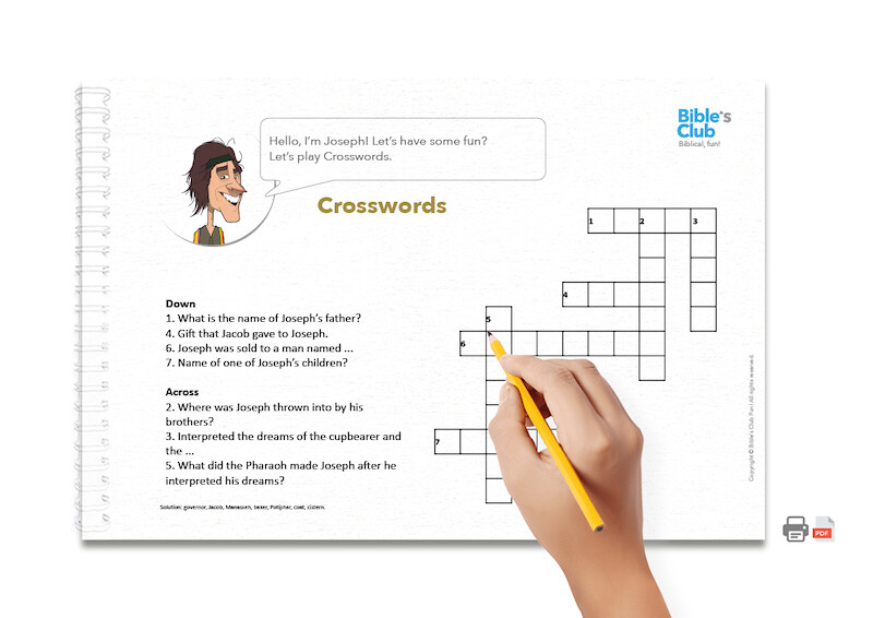 Children's Ministry Activity: Crosswords. Joseph