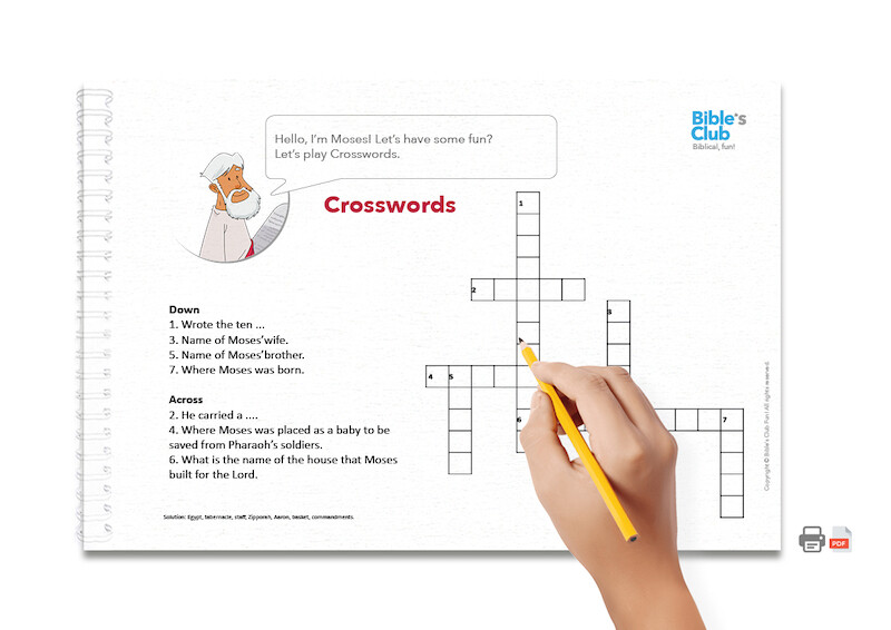 Children's Ministry Activity: Crosswords. Moses