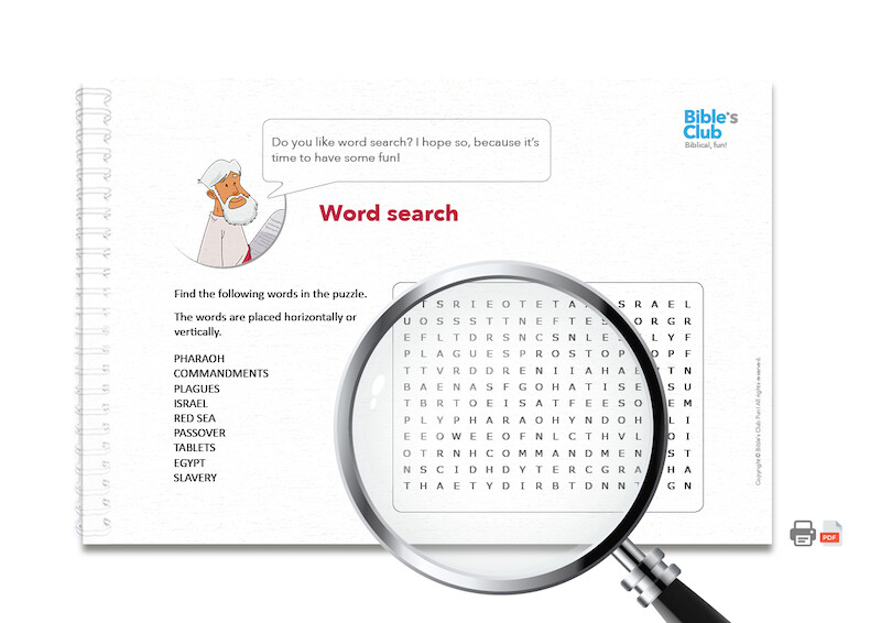 Activity for Children's Ministry: Word Search. Moses