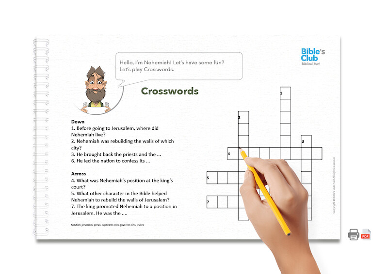 Children's Ministry Activity: Crosswords. Nehemiah