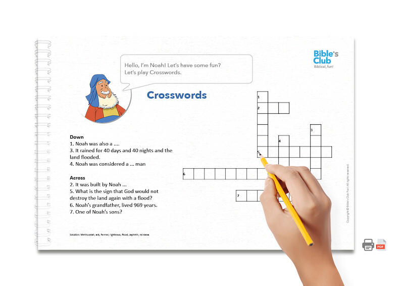 Children's Ministry Activity: Crosswords. Noah