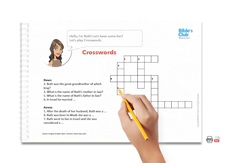 Children's Ministry Activity: Crosswords. Ruth