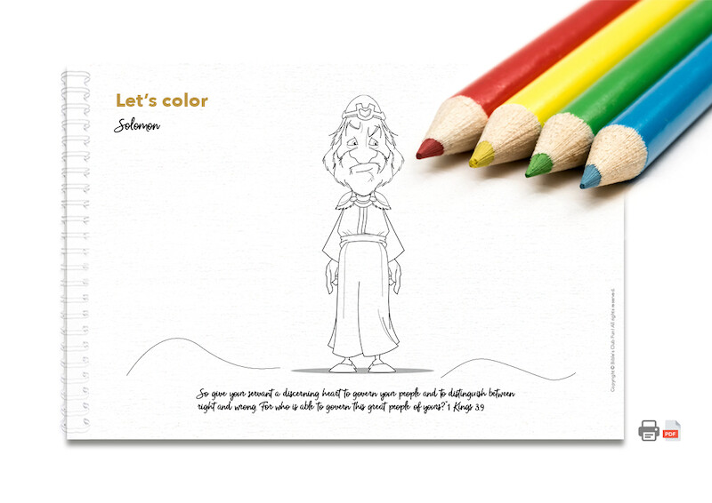 Children's Ministry Activity: Let's Color. Solomon